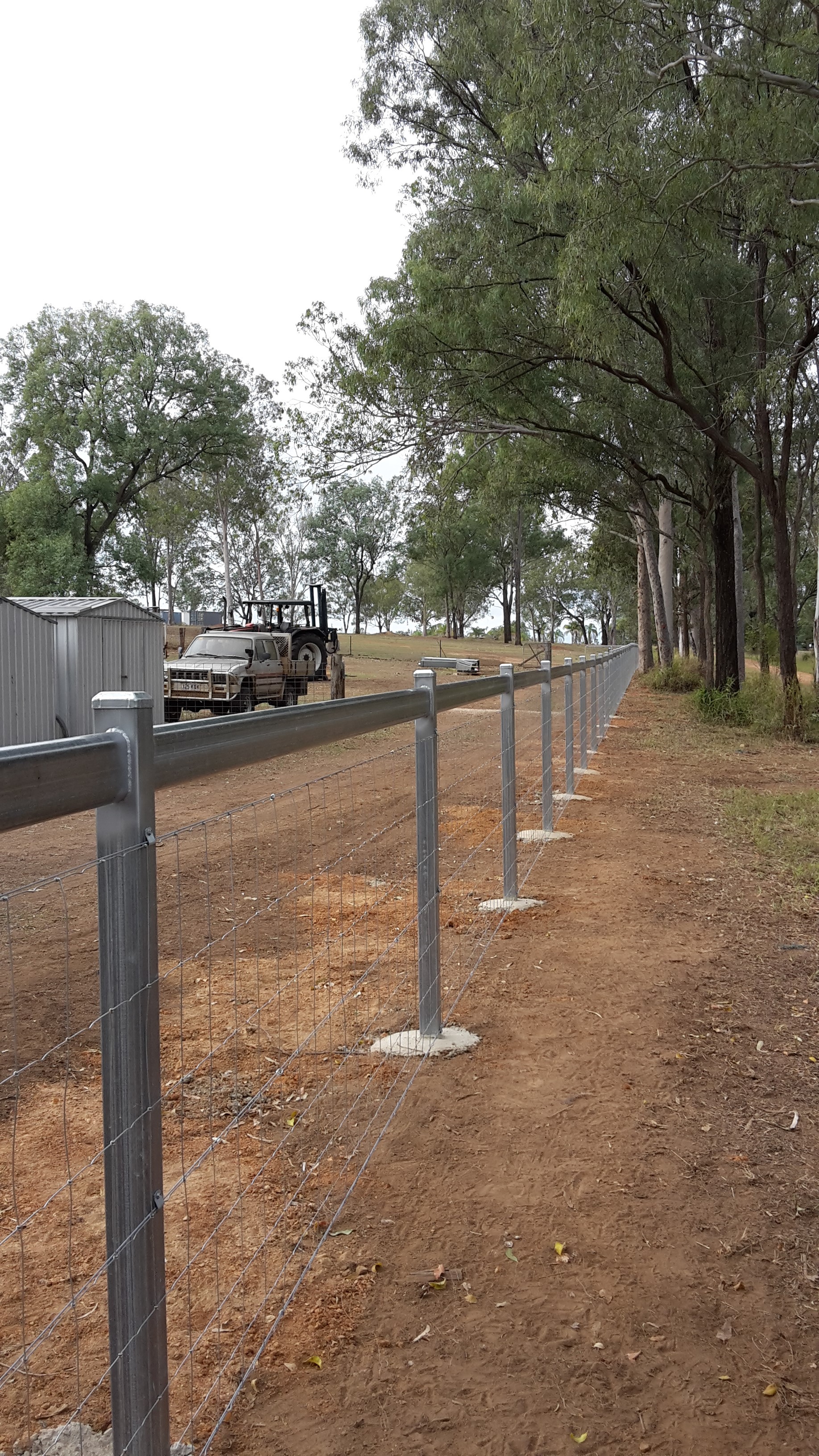 100mm square posts with cattle rail