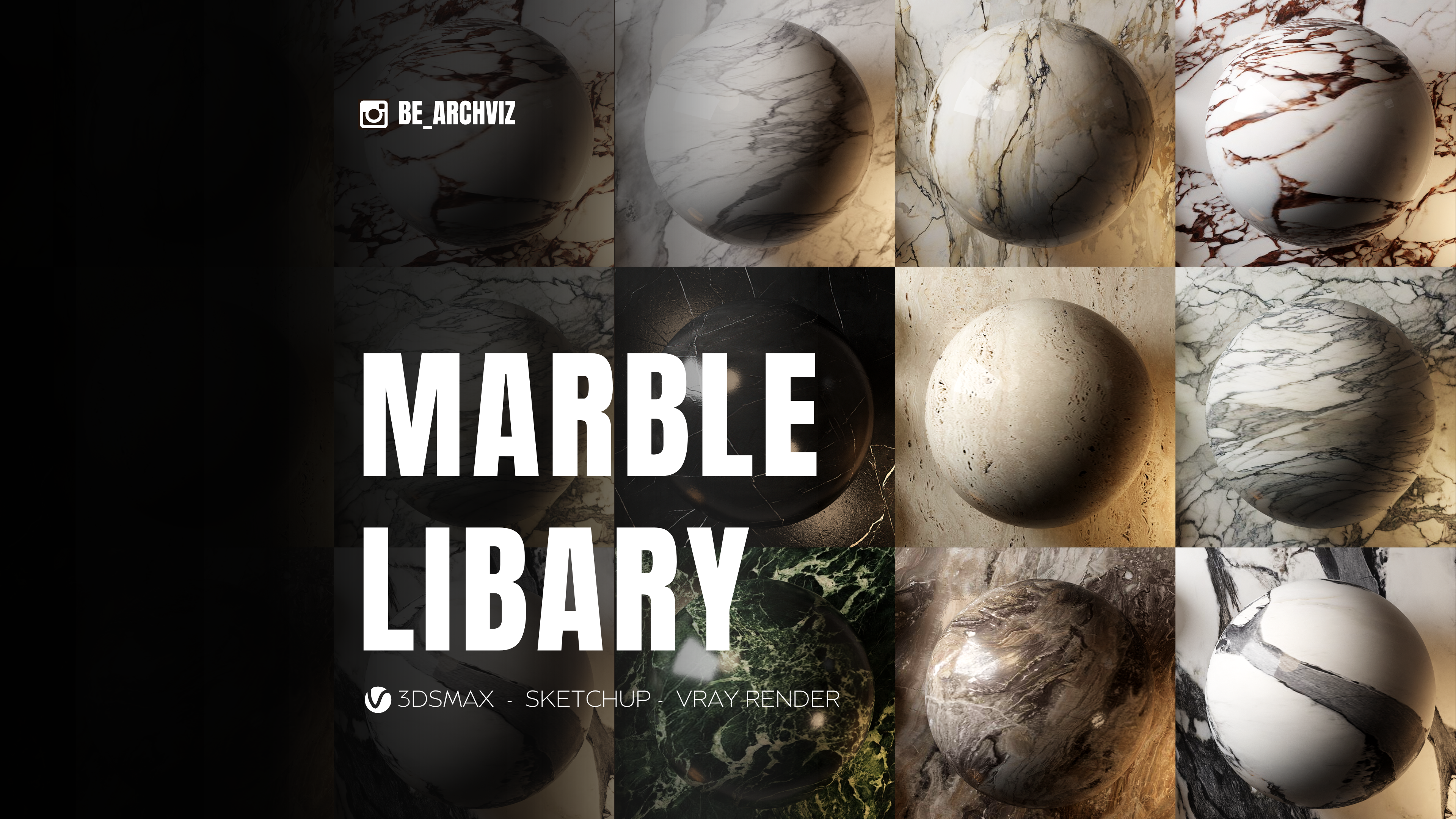 MARBLE LIBRARY - 3DSMAX VRAY