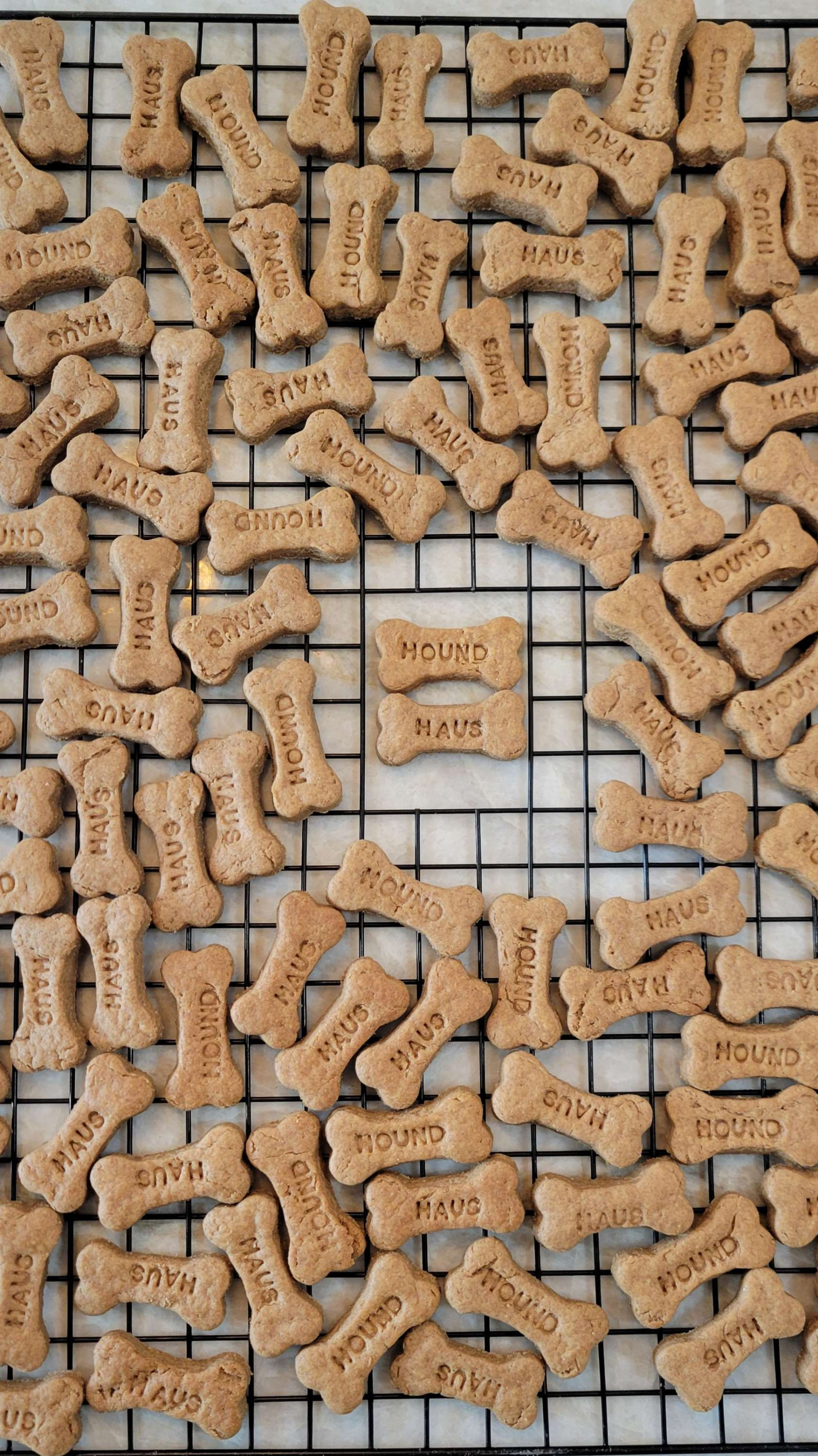 Custom stamped peanut butter treats 