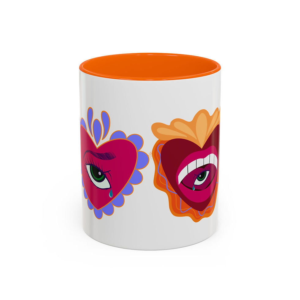 Thumbnail: Vibrant Heart Coffee Mug, Unique Gift, Art Mug, Fun Drinkware, Expressive Art