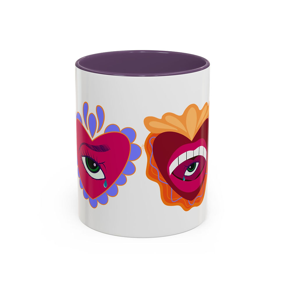 Thumbnail: Vibrant Heart Coffee Mug, Unique Gift, Art Mug, Fun Drinkware, Expressive Art