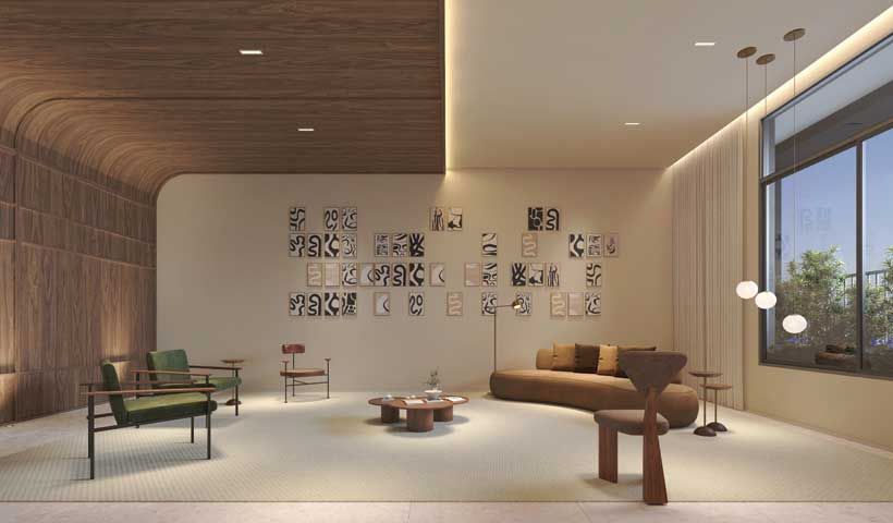 Lounge festas – Perspectiva ilustrada
