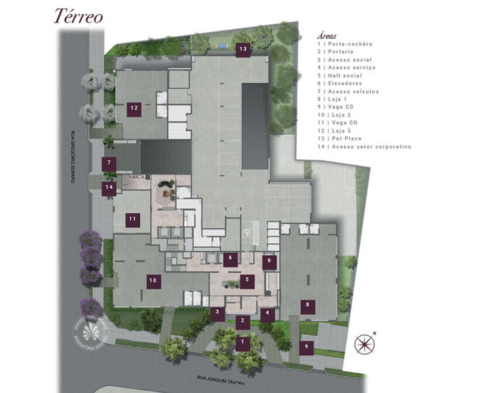 PERSPECTIVA ILUSTRADA PRELIMINAR DA IMPLANTAÇÃO DO TÉRREO