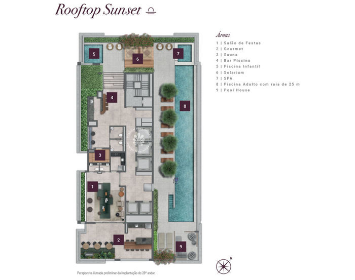 PERSPECTIVA ILUSTRADA PRELIMINAR DA IMPLANTAÇÃO DO 28º ANDAR