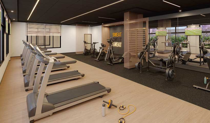 Perspectiva ilustrada - Fitness Aeróbico SP_360º Smart Living by Eztec Site Morelli Imóveis Eztec
