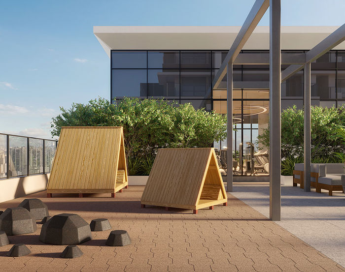 PERSPECTIVA ILUSTRADA PRELIMINAR DO PLAYGROUND NO 11º ANDAR