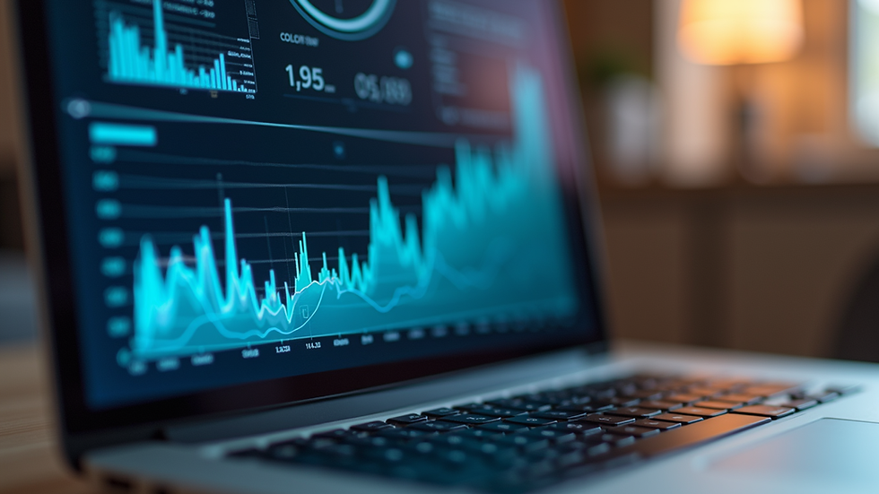 Close-up view of a laptop screen showing digital marketing analytics