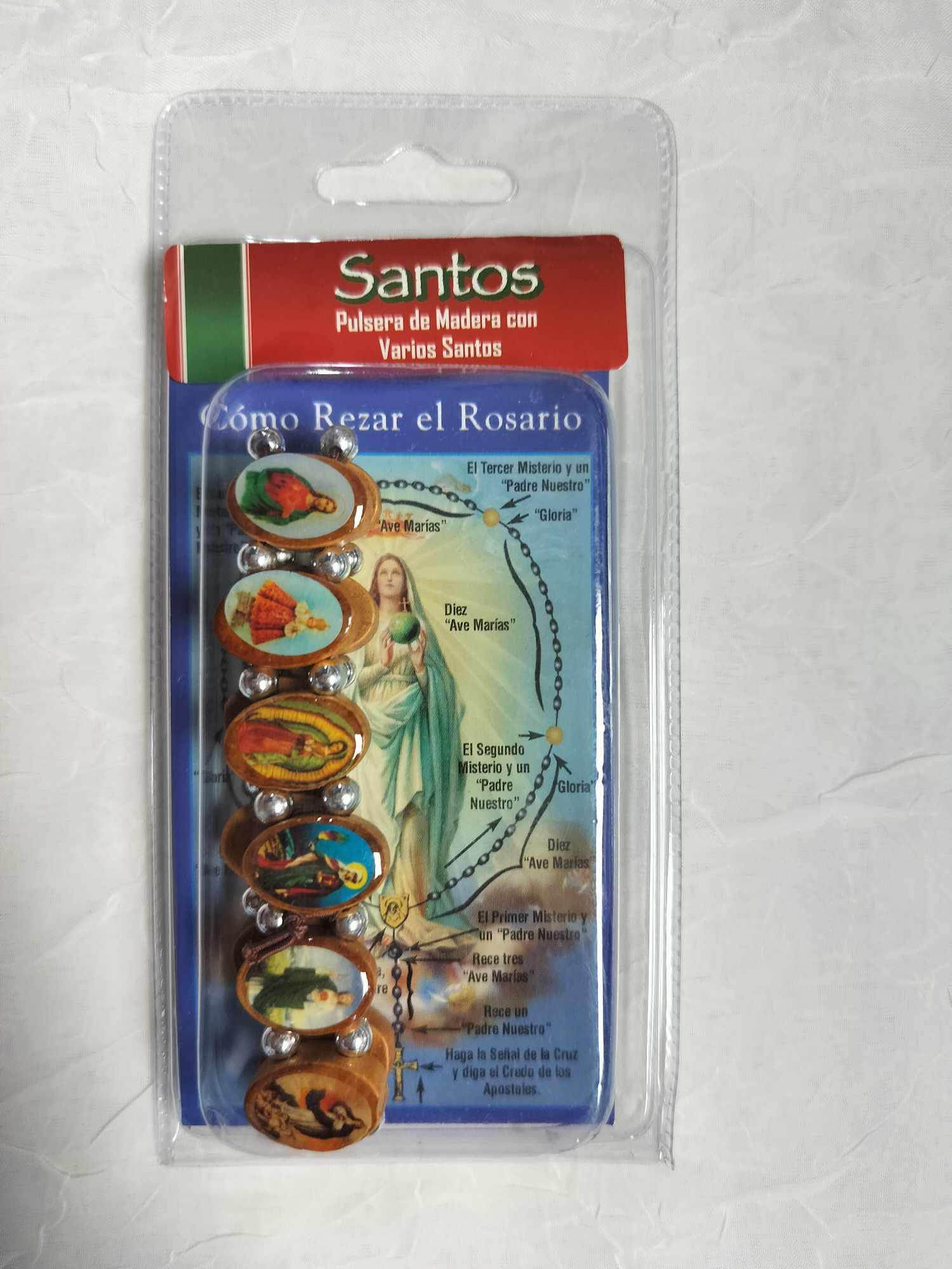 Wooden Saint Bracelet Spanish