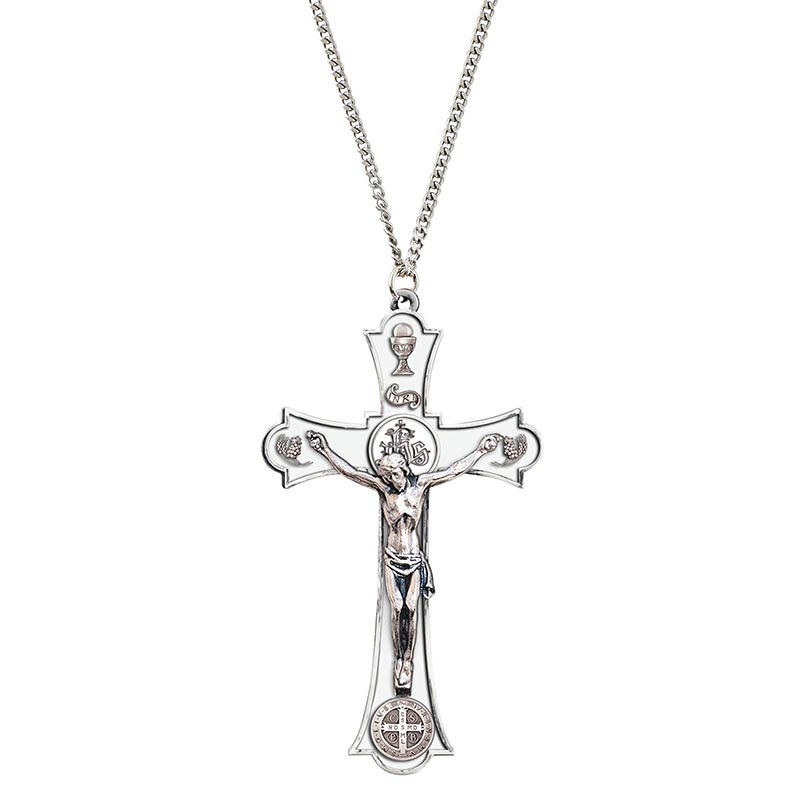 White St. Benedict Holy Mass Medal