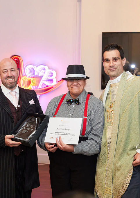 Award Ceremony: Winner with two presenters