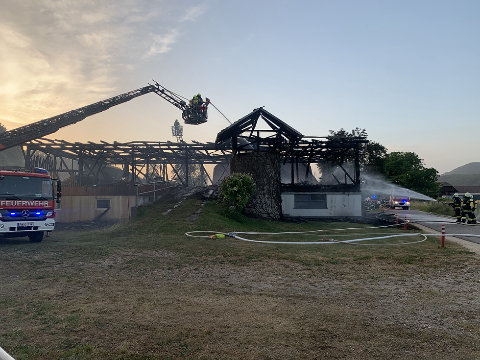 Wirtschaftsgebäude in Rinkenberg stand in Vollbrand