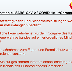 Information zu SARS-CoV-2 / COVID-19 – “Coronavirus”