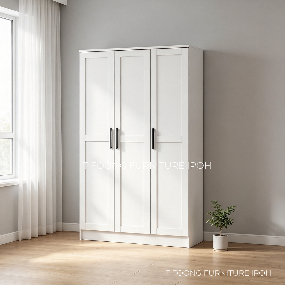Thumbnail: Minimalist White Wooden Wardrobe | 2-Door & 3-Door Storage Clothes Organizer
