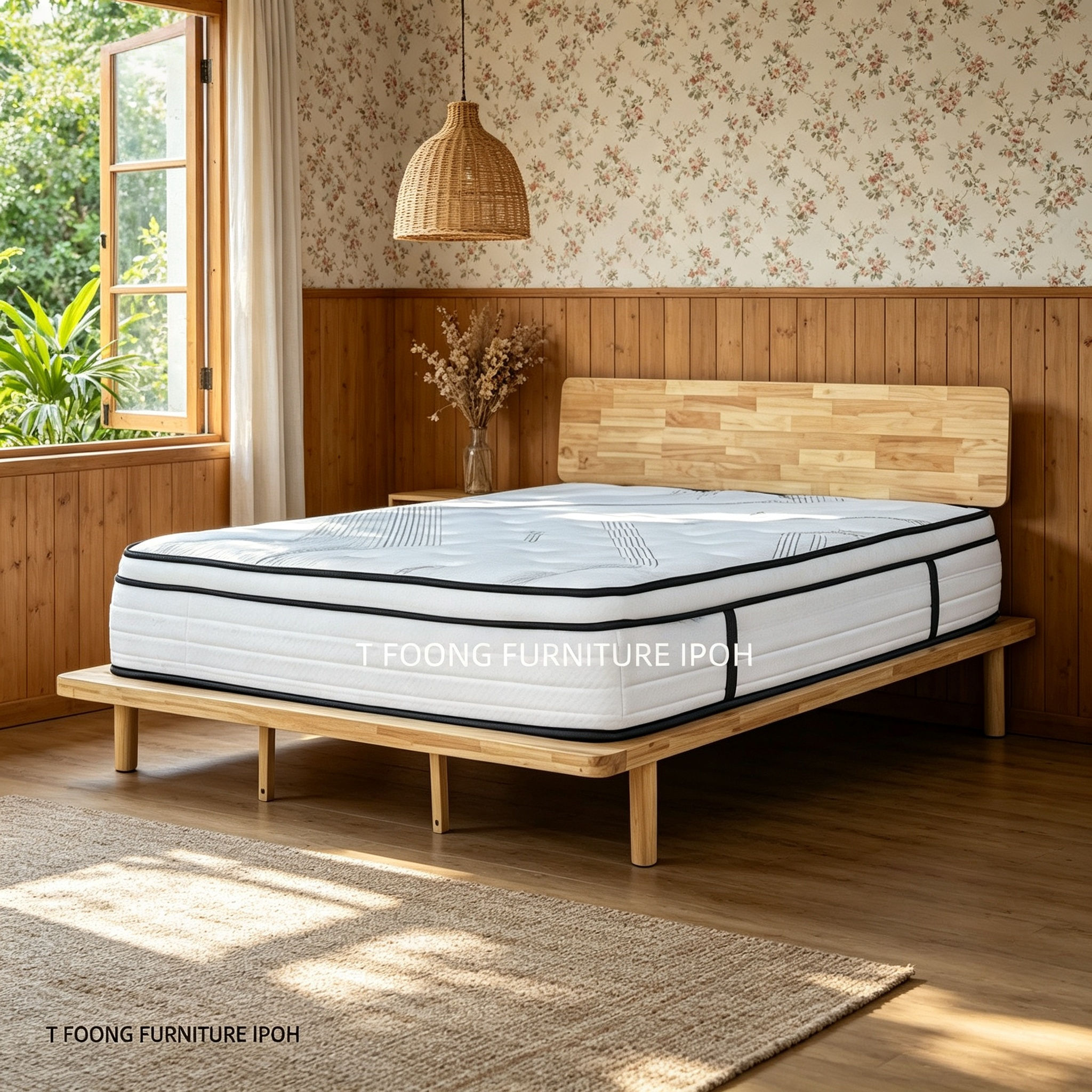 Japandi Minimalist Solid Wood Bed Frame