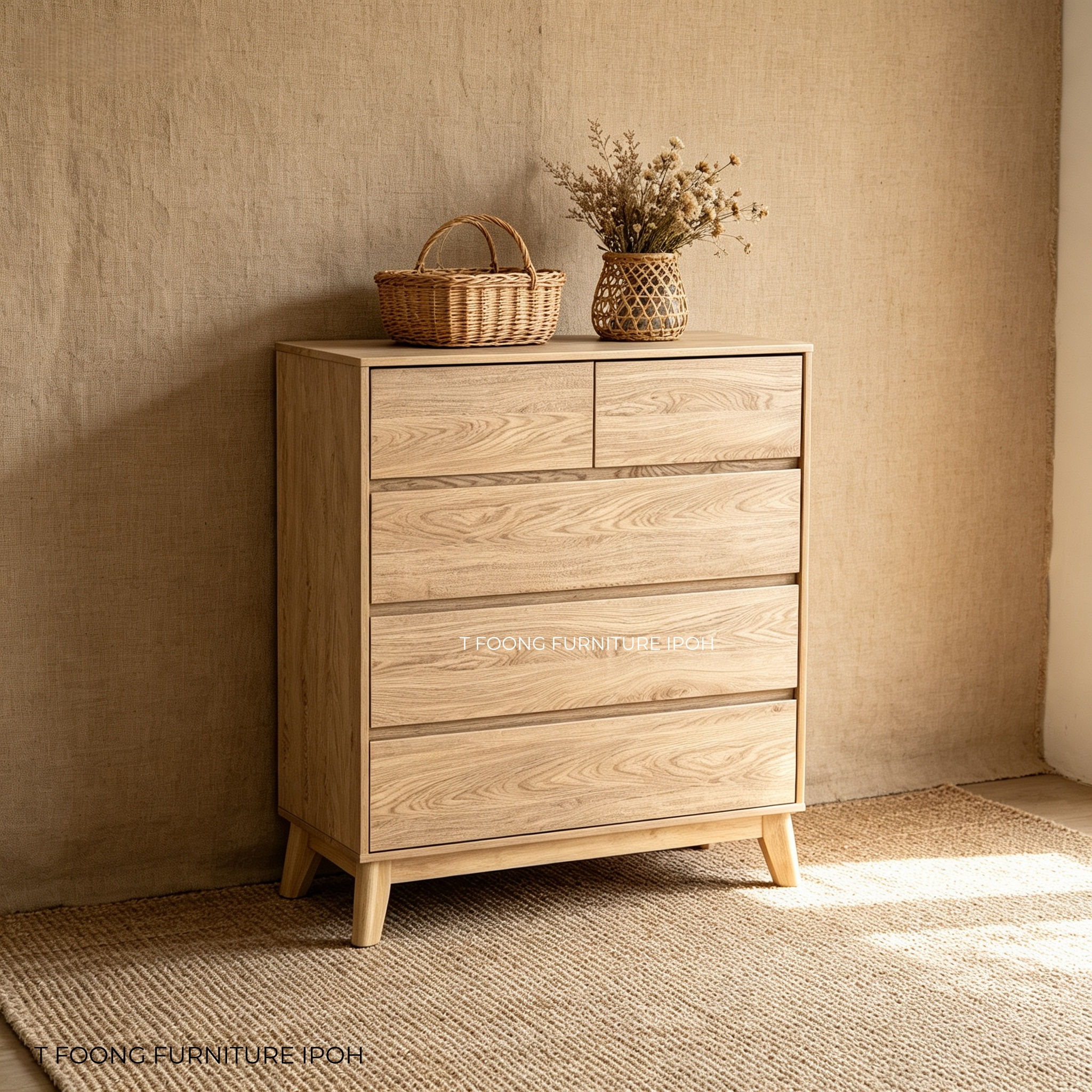 Oslo 5 Drawer Chest Drawers with Legs