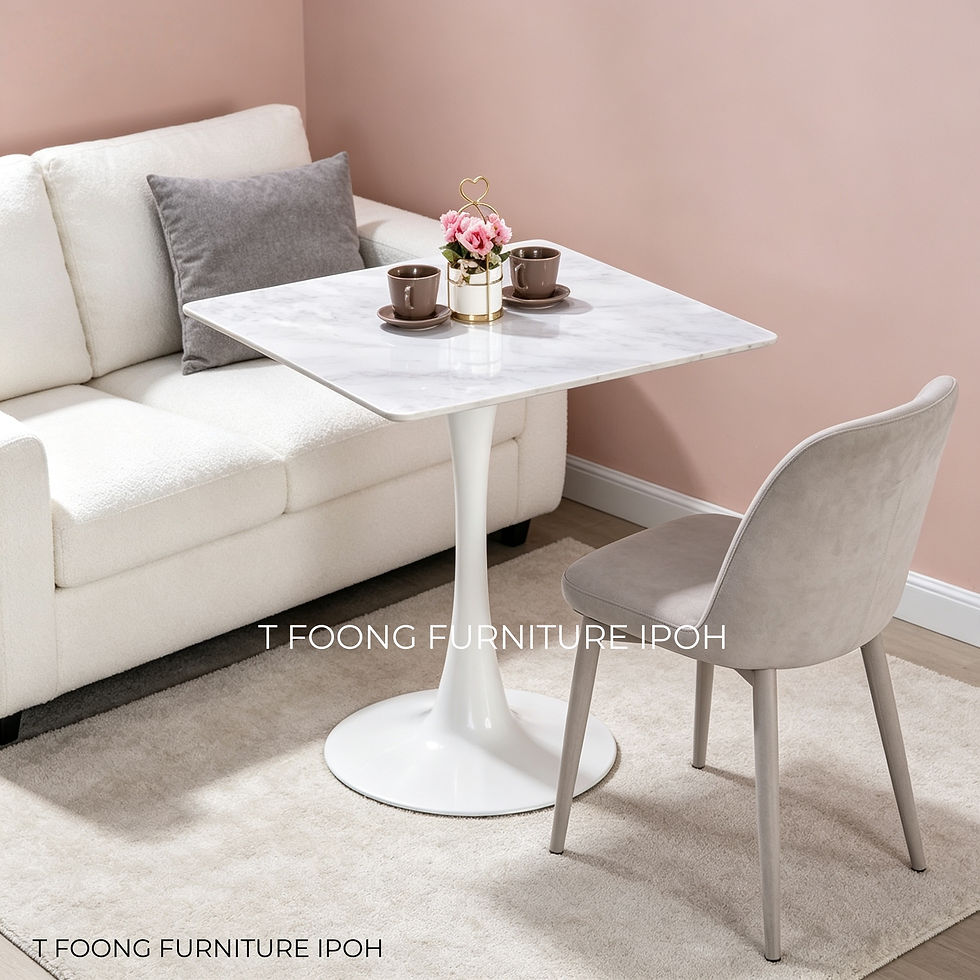 Thumbnail: Luxe Marble-Effect Sintered Stone Café Table