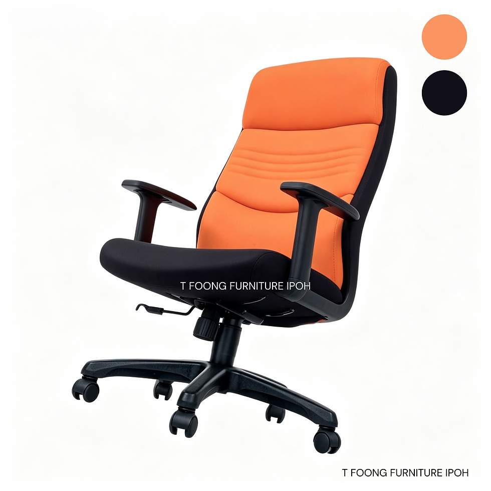 Thumbnail: Duo-Tone High-Back Task Chair – Vibrant Orange & Onyx Black Ergonomic Design