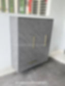 Real furniture: grey cabinet with gold handles