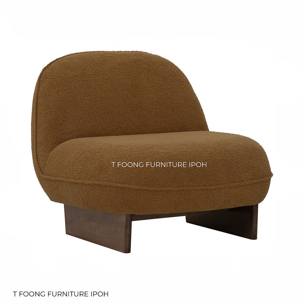 Thumbnail: Japandi Bouclé Accent Chair | Cozy Brown Teddy Fleece Lounge Chair