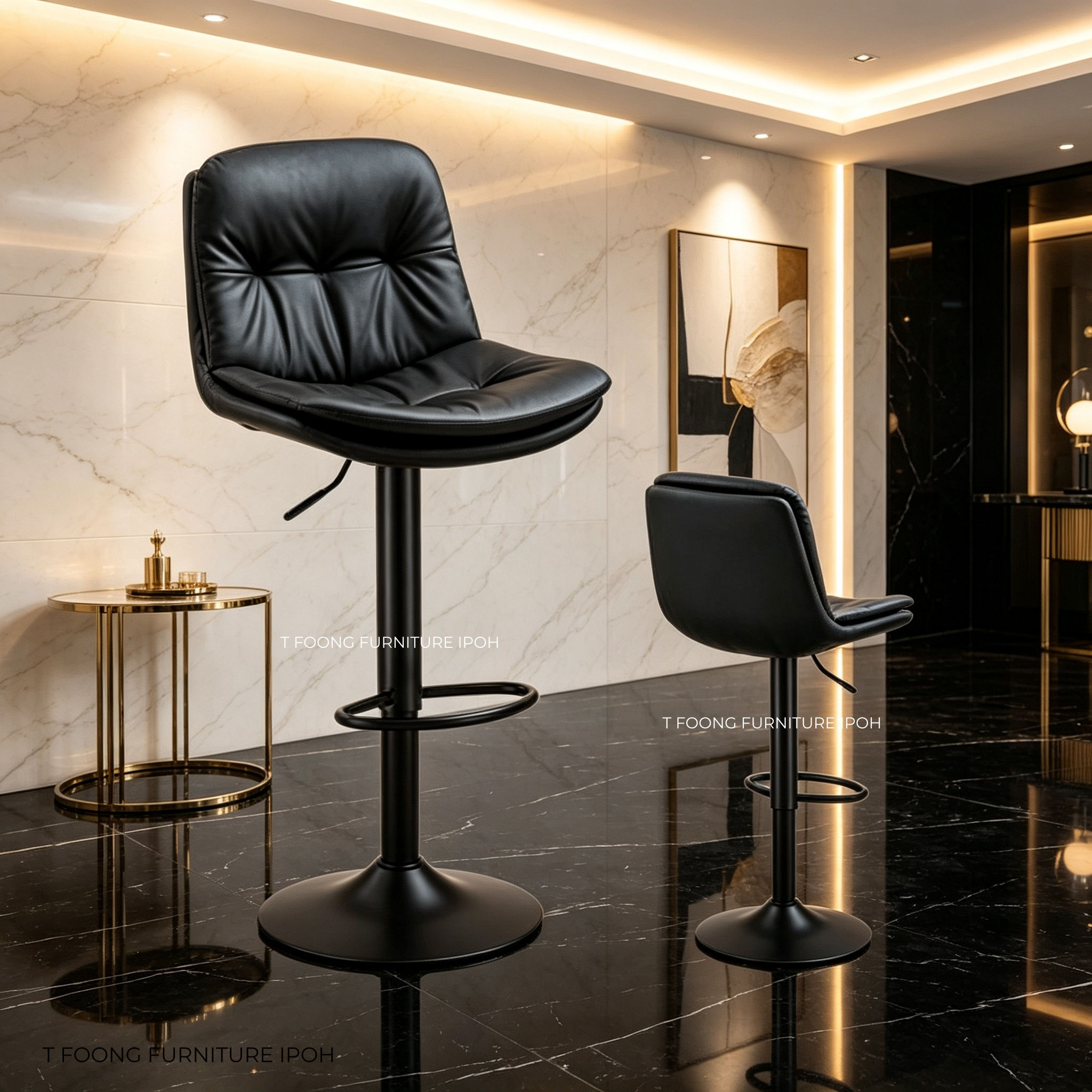 Premium Executive Pillow-Top Adjustable Bar Stool