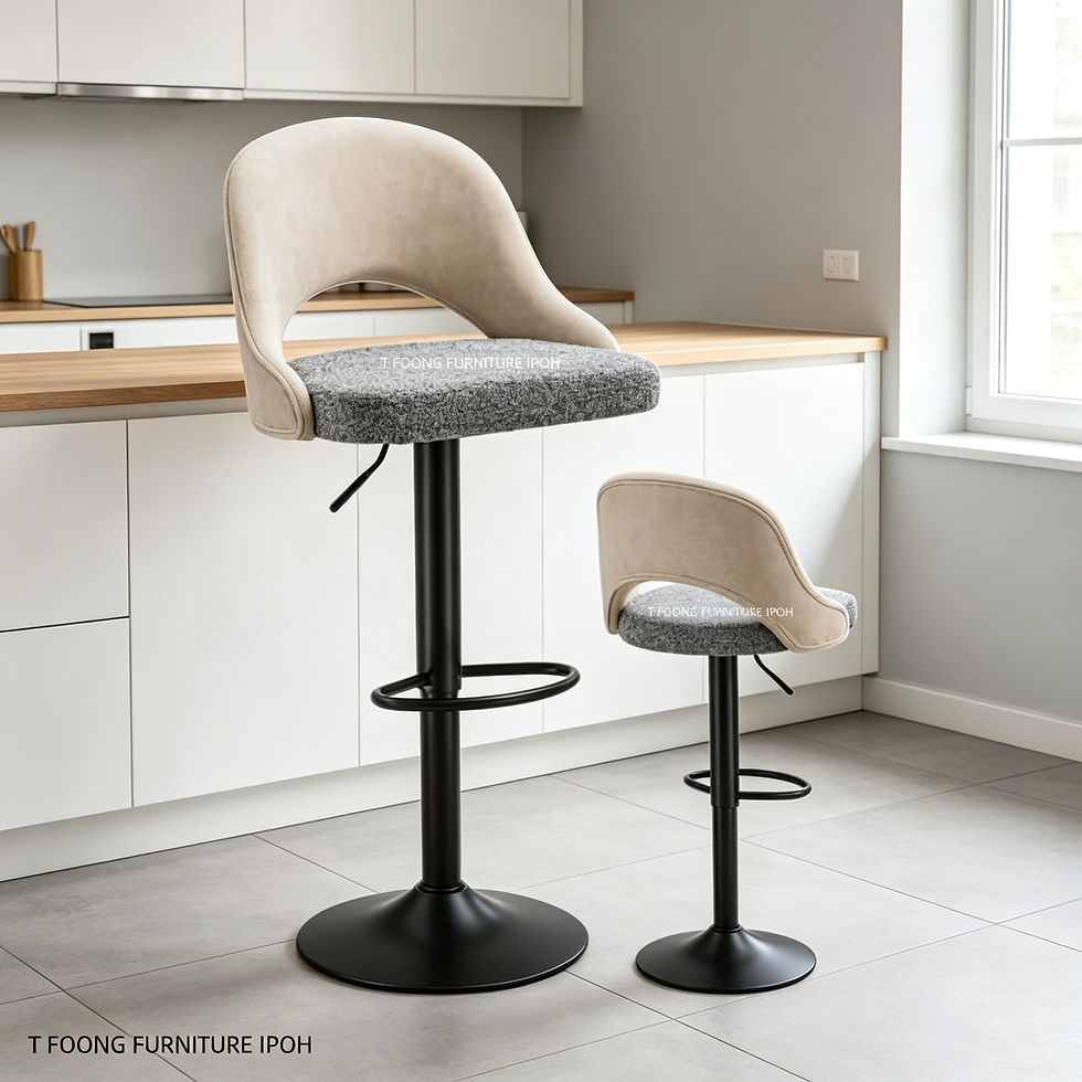 Modern Dual-Texture Adjustable Height-Adjustable Bar Stool