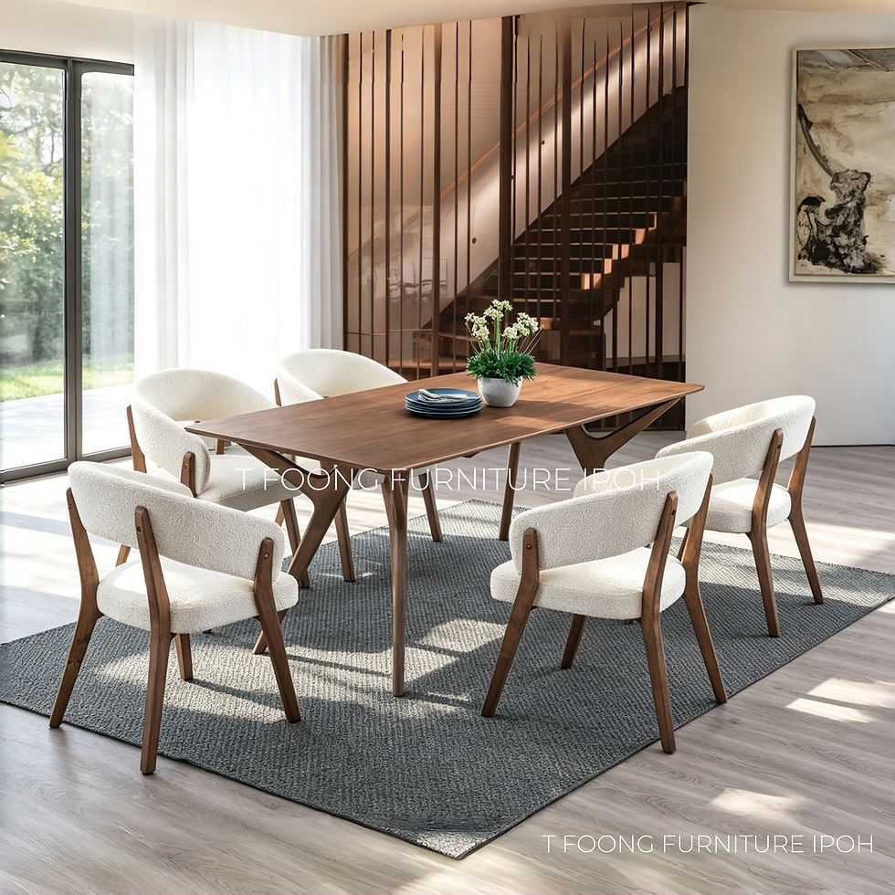 Aurora 6-Seater Solid Wood Dining Set
