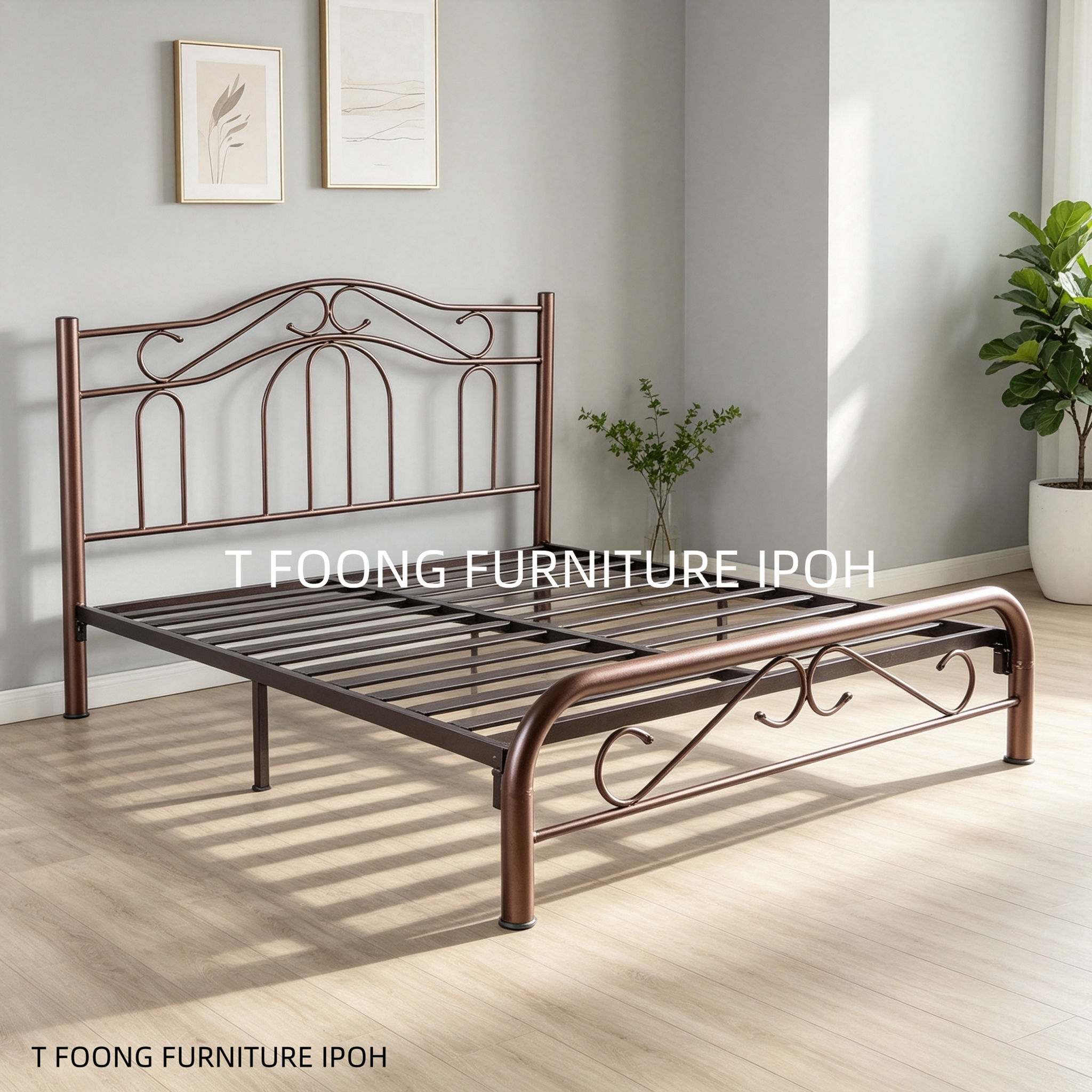 5' Queen Metal Base Metal Bed Frame for Worker Hostel , Homestay & Home