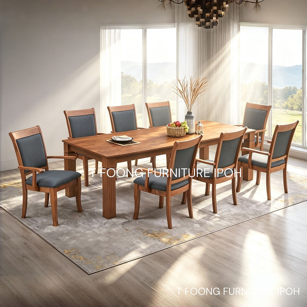 Thumbnail: Amira Classic Solid Wood 8-Seater Dining Set