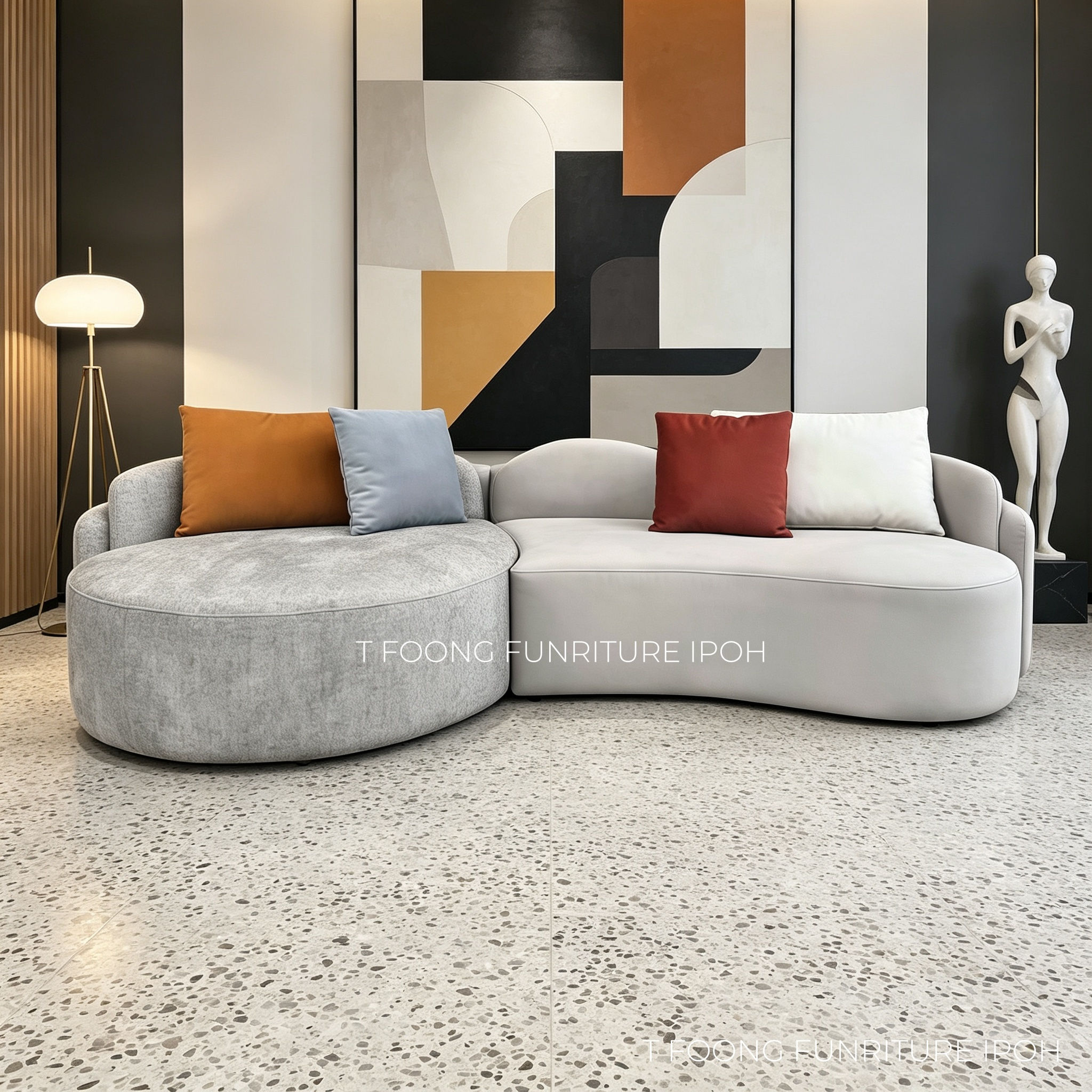 Ella Curve Designer Sofa– Custom Sizing, Premium Fabric,and Color