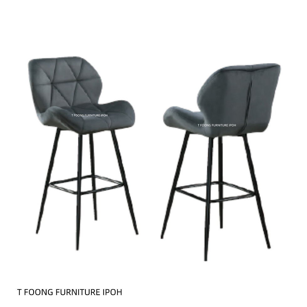 Thumbnail: Nordic Luxury Bar Stool | Geometric Diamond Quilted High Chair