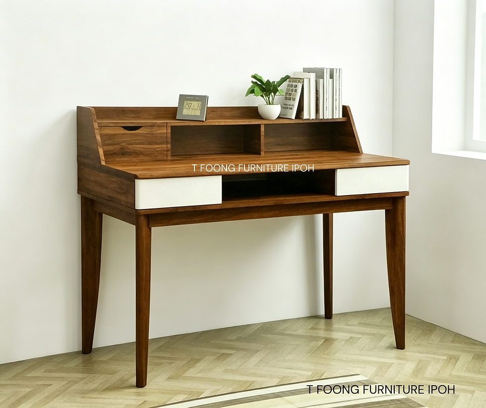 Thumbnail: Retro-Modern Secretary Study Desk with Integrated Hutch