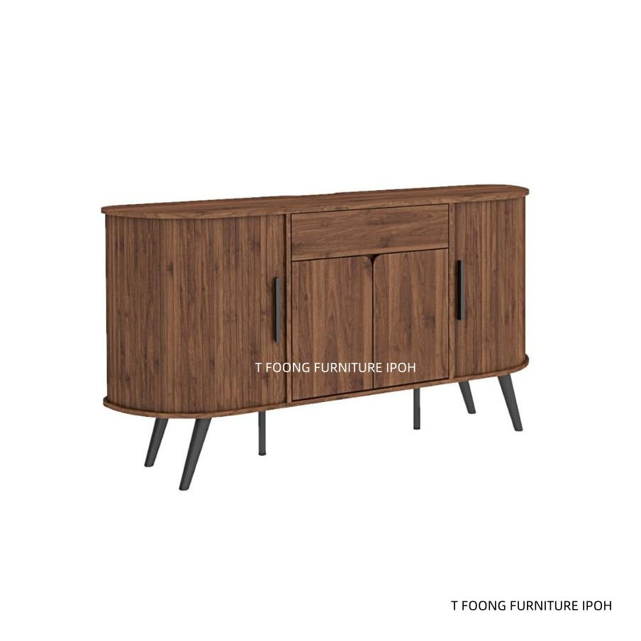 Thumbnail: Avalon Mid-Century Modern Oval Sideboard in a bright room