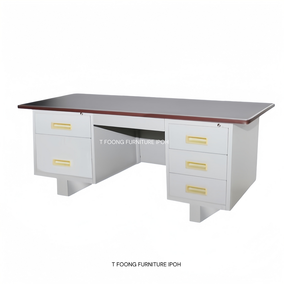 Thumbnail: Modern office desk with drawers and dark top