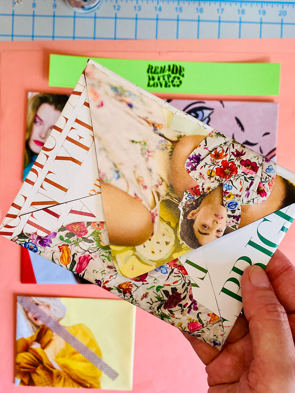Thumbnail: Fashion mag mail art (set of 6, A2)