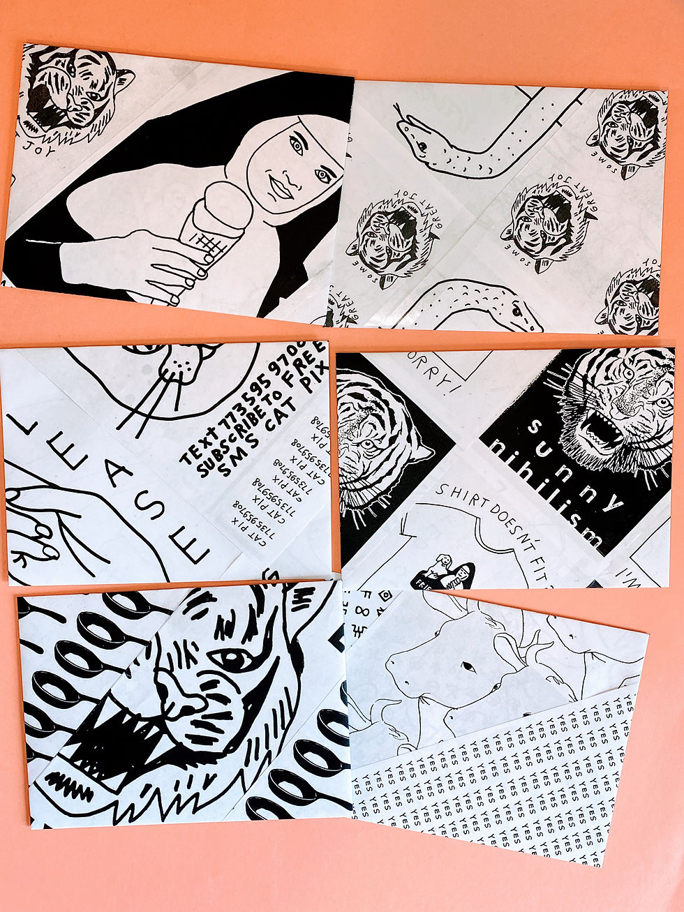 Thumbnail: Derek Erdman collab mail art (set of 6, A7)