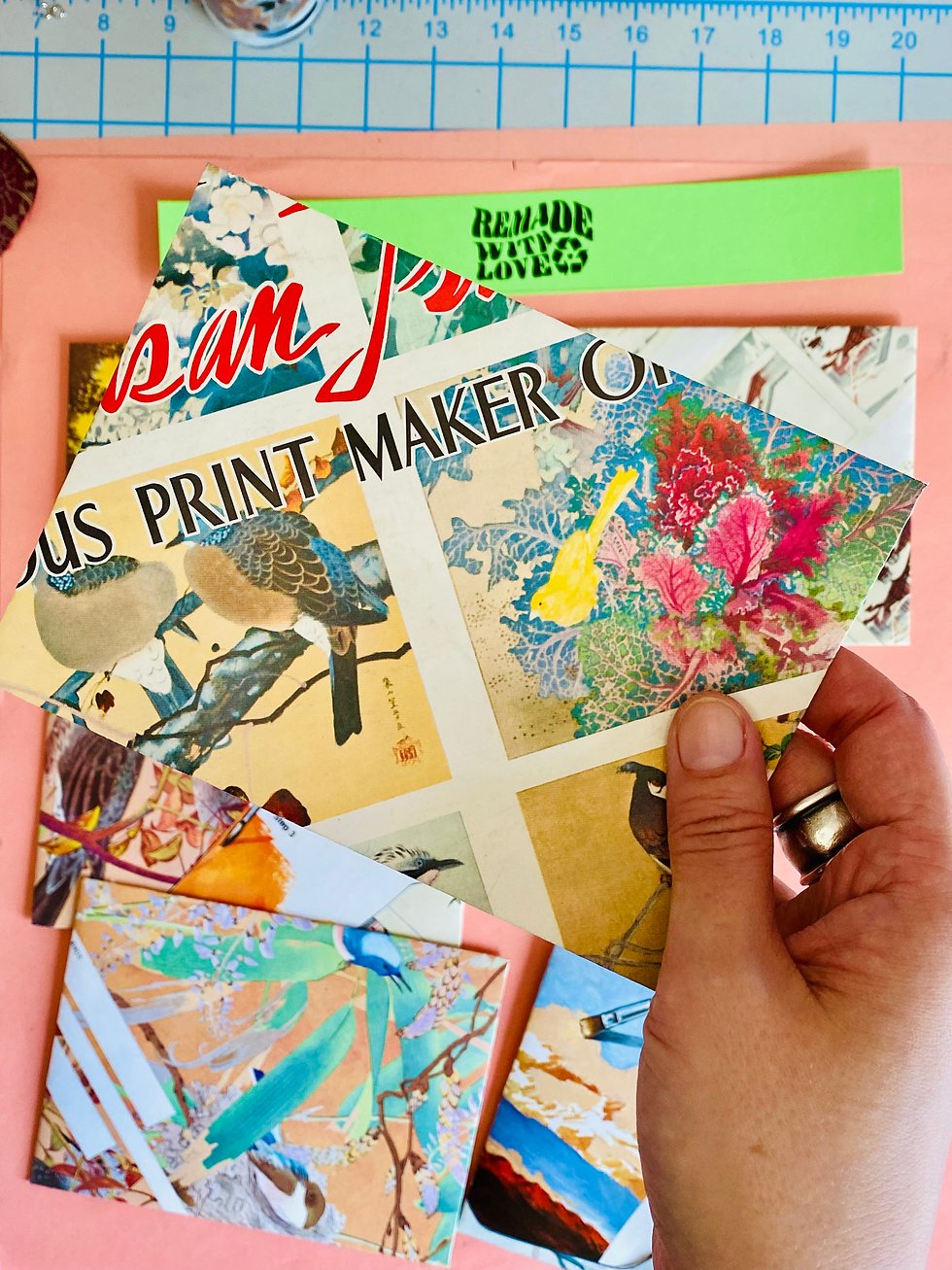Thumbnail: Vintage painting mail art (set of 6, A6)