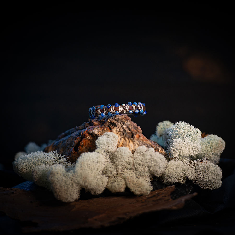 Thumbnail: Lapis Lazuli and Titanium Pyrite Bracelet