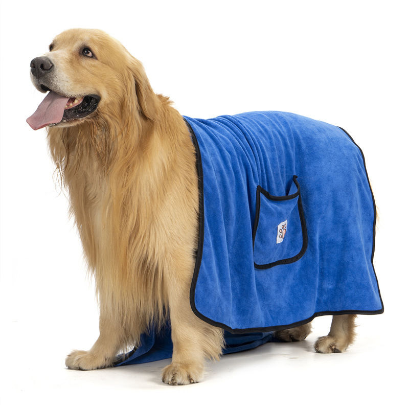 Thumbnail: Pet towel dog bath towel super absorbent quick-drying pocket glove cleaning prod