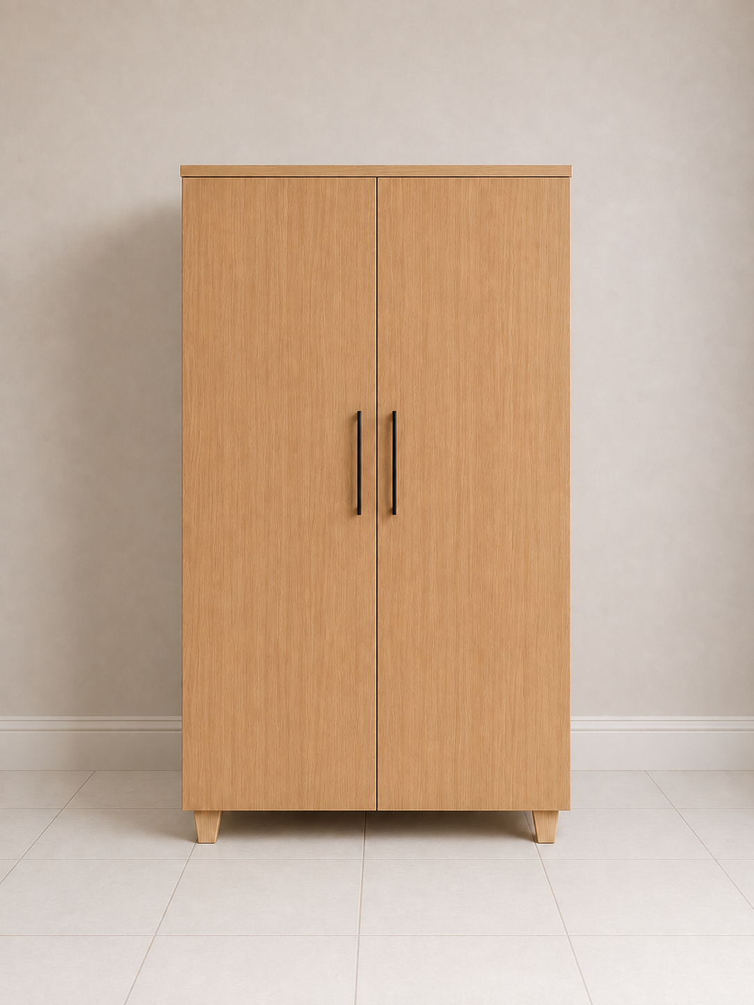 Natural Oak Two Door Cupboard with Shelving