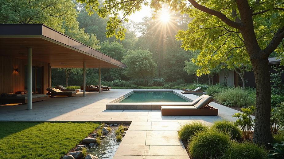 High angle view of a tranquil outdoor area for relaxation
