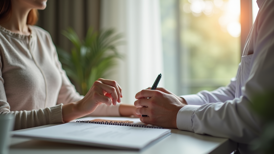 Close-up view of a hormone optimization therapy consultation room