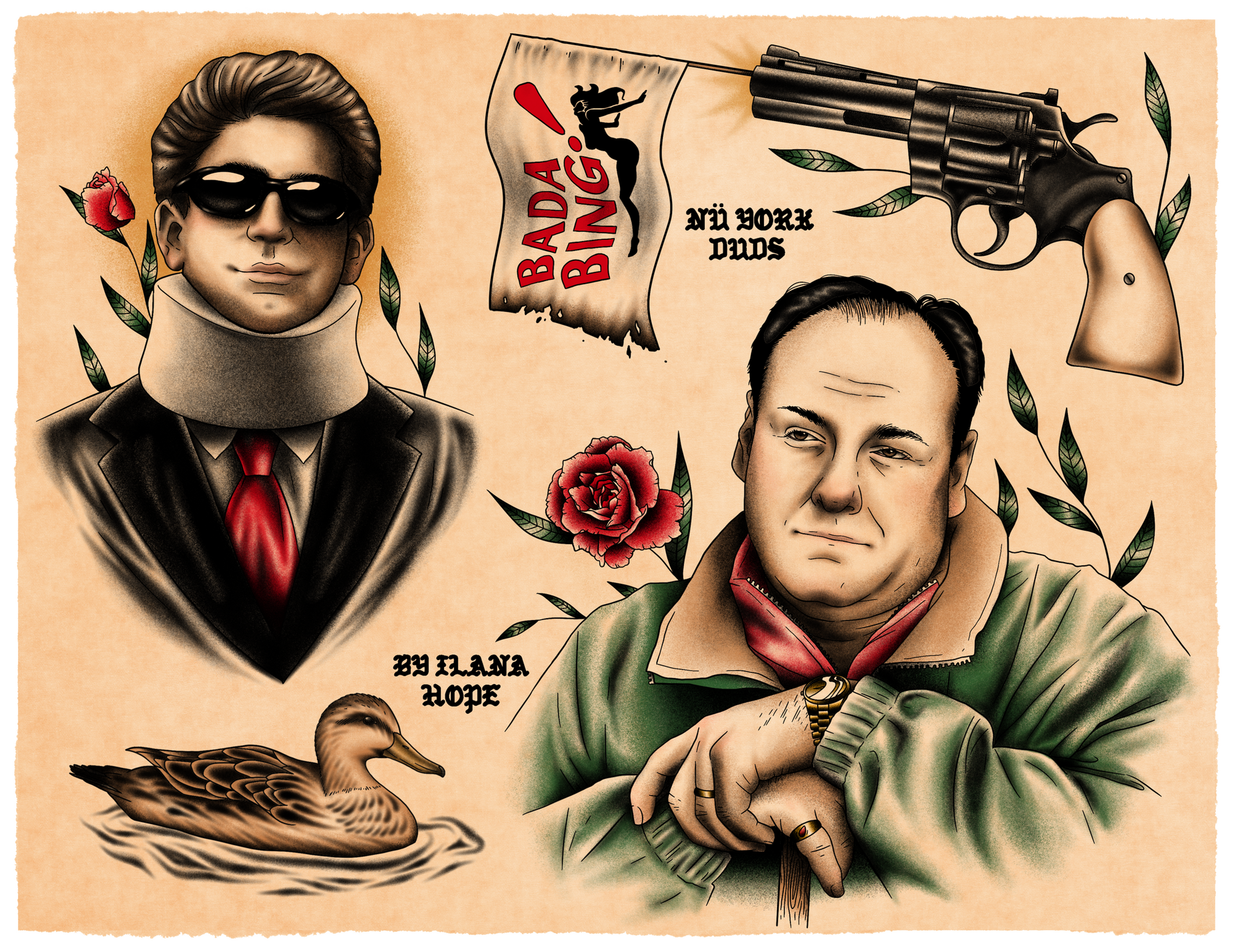 NYD Bada Bing Tattoo Style Print