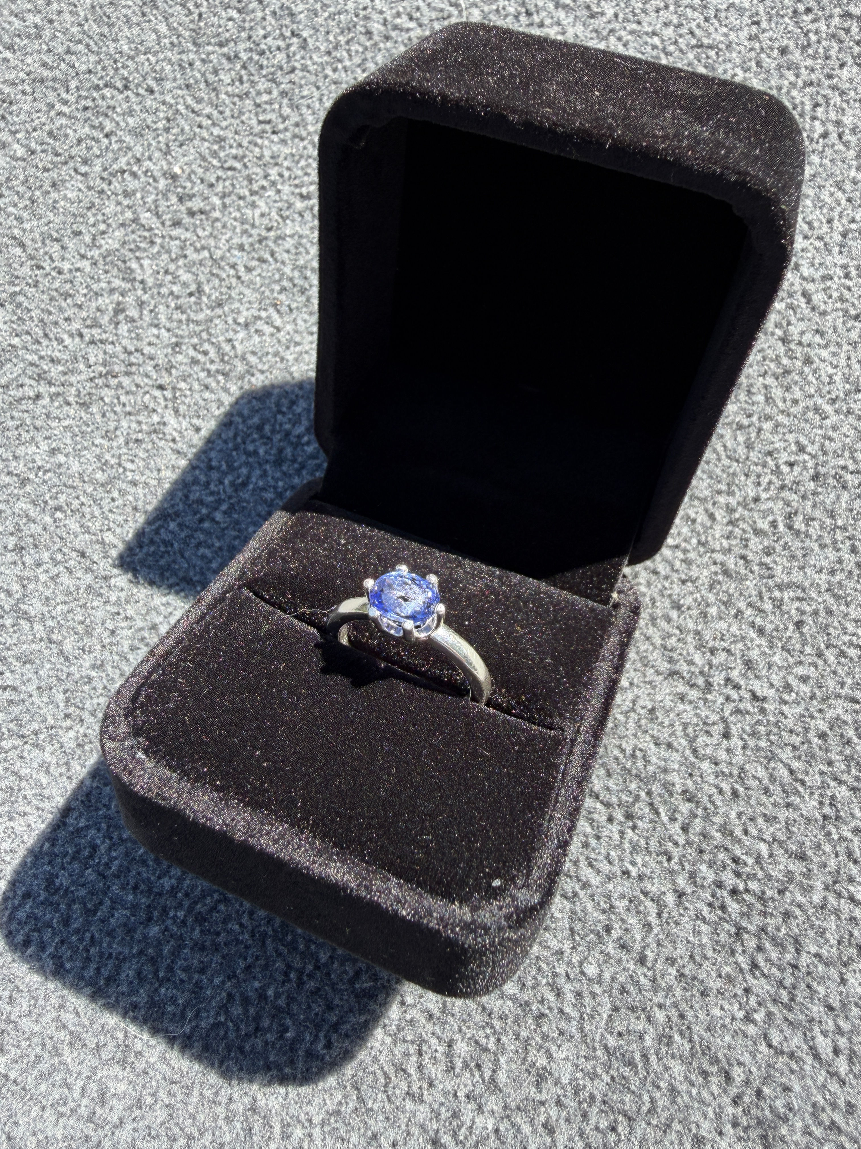 Natural tanzanite sterling silver ring size 6