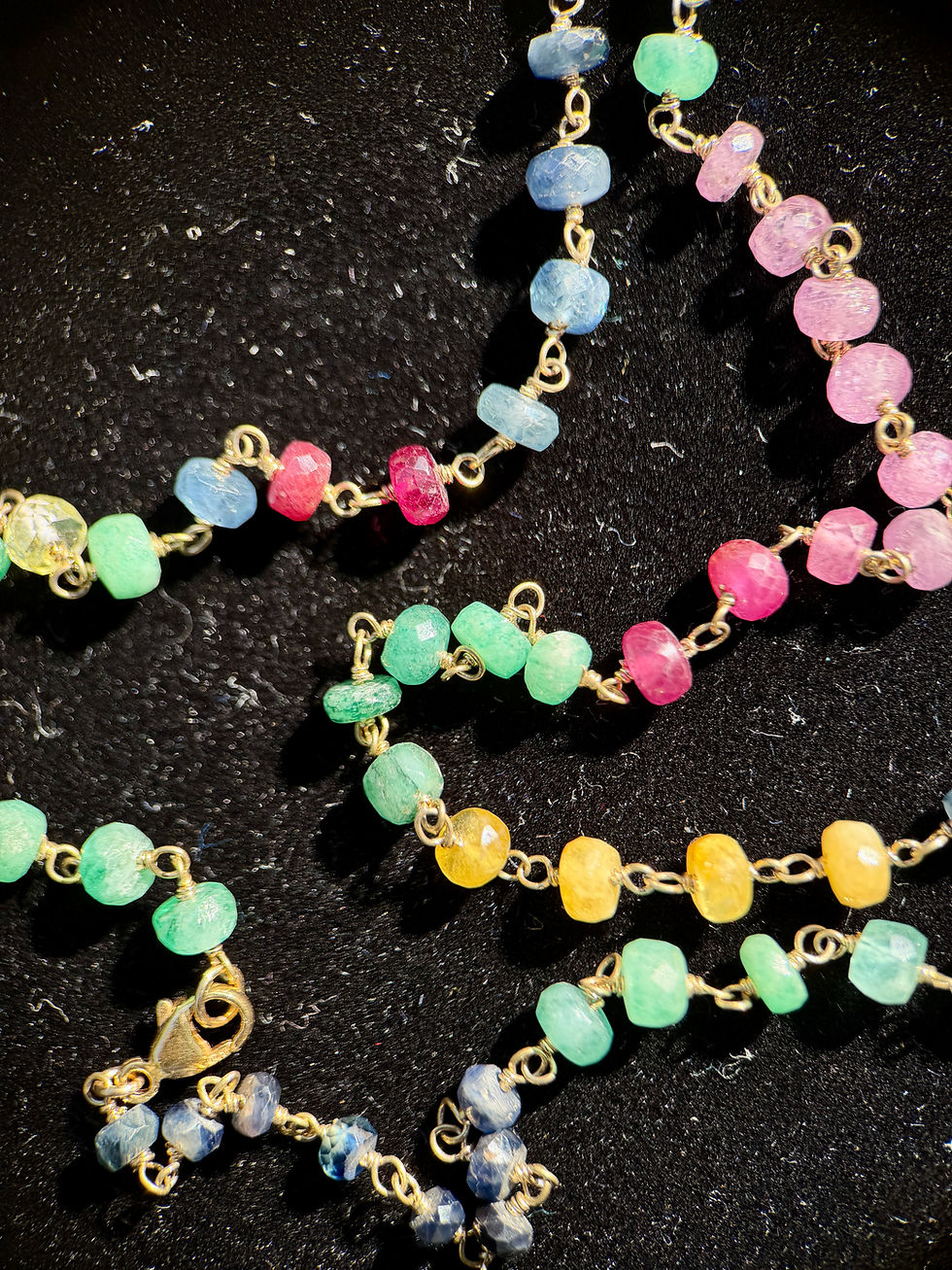 Thumbnail: Multi-Colored Sapphire Vermeil Necklace