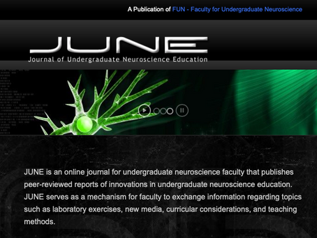 TBL Lab publishes article in the Journal of Undergraduate Neuroscience Education