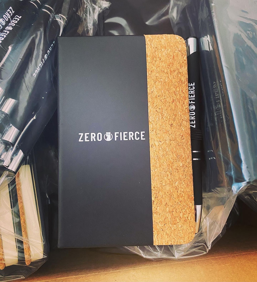 Zero Fierce Black Notebook and Pen