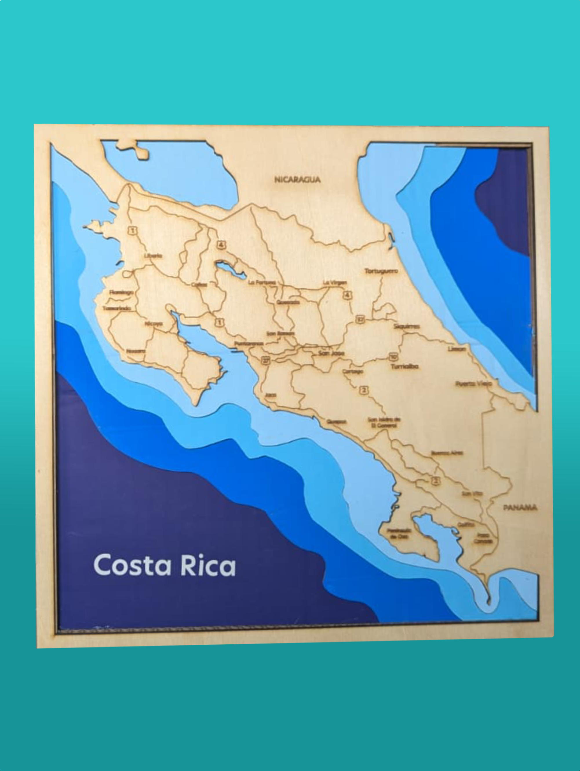 Costa Rica Topographic 3D Map