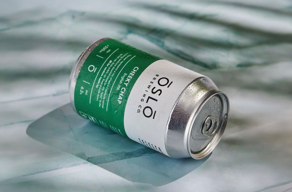 Grön burkdesign för Oslo Brewing