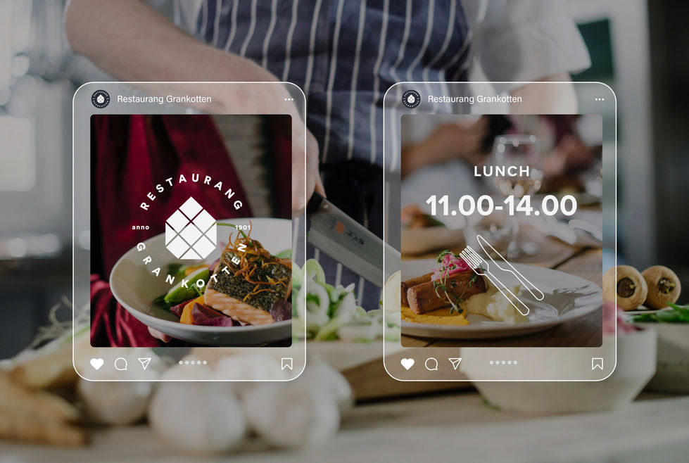 Mockup av Instagram-inlägg för Restaurang Grankotten