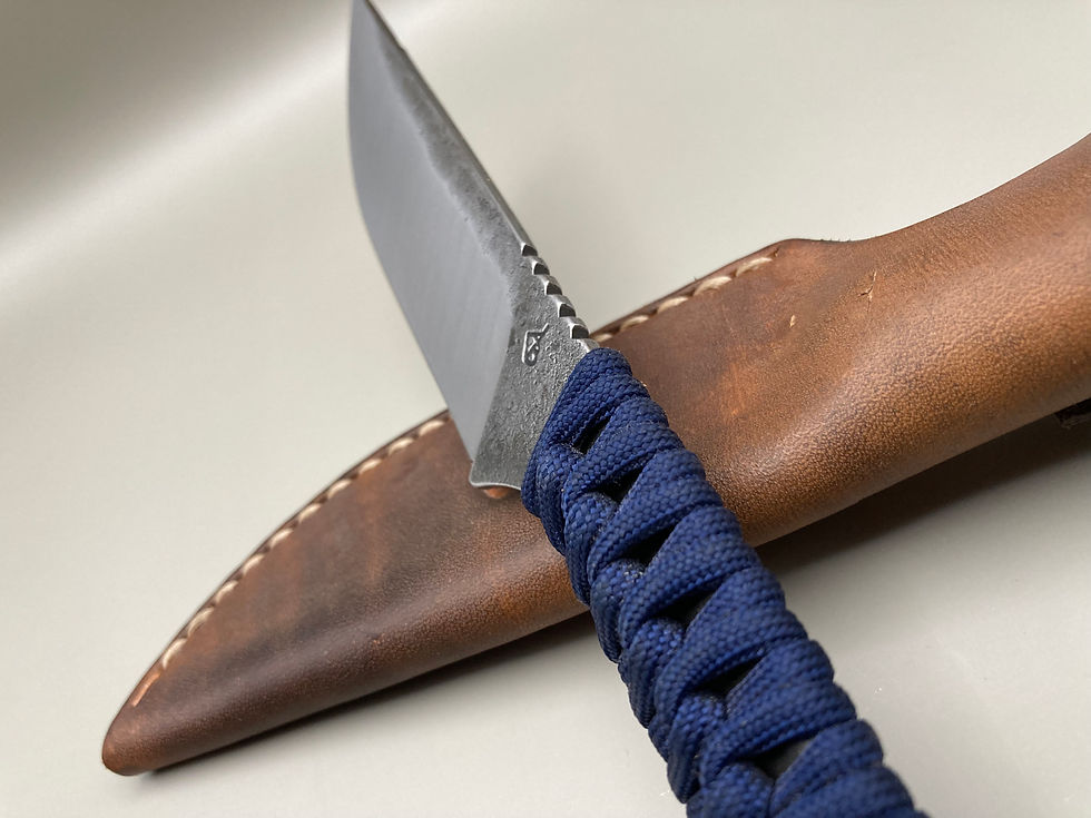 Miniature : Couteau fixe paracorde bleue 